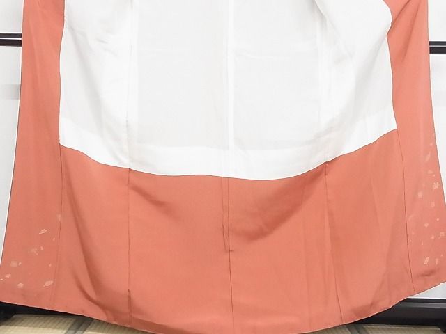 平和屋-こころ店■上質な色無地 虫襖色 着丈163cm 裄丈65cm 正絹 逸品 A-zi5782