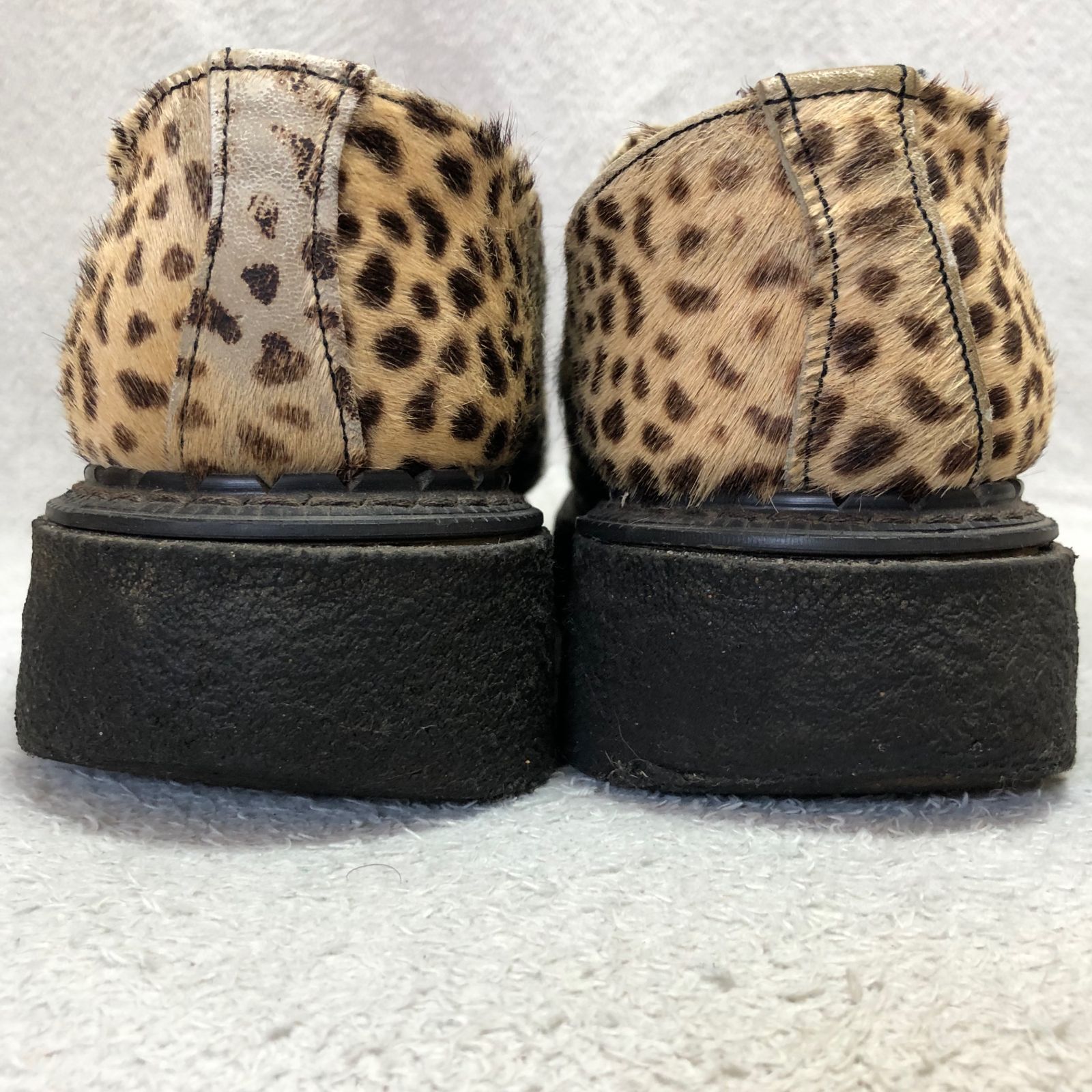 ジョージコックス　レオパード　ハラコ　ポニーヘア　ラバーソール　8½ イギリス製 George Cox ラバーソール レザーシューズ 革靴 レオパード