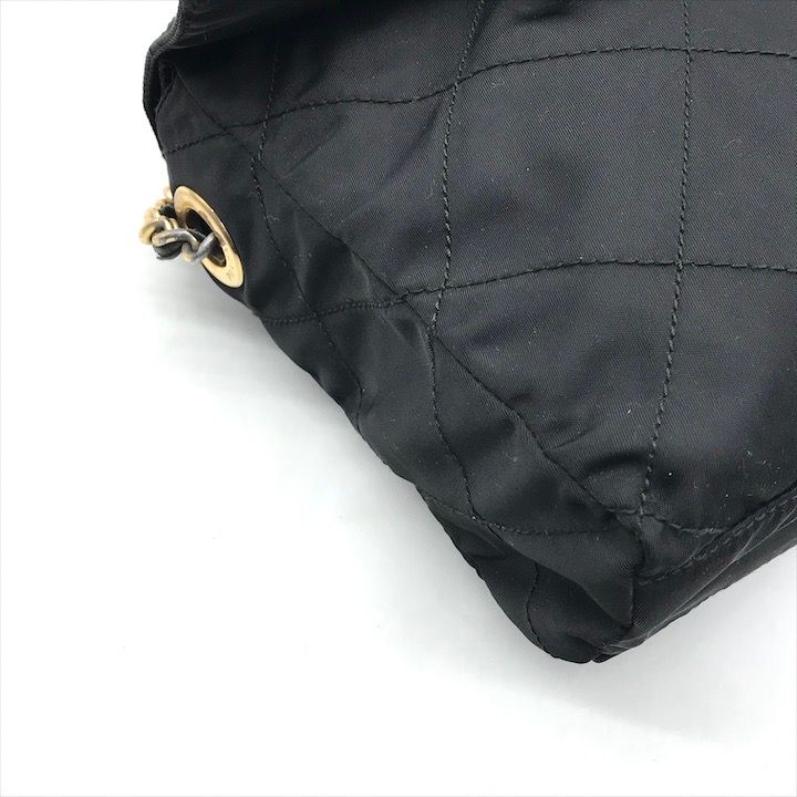 プラダ ナイロン キルティング ブラック ゴールドチェーン ショルダーバッグ 正規品】PRADA プラダ チェーン ショルダーバッグ キルティング