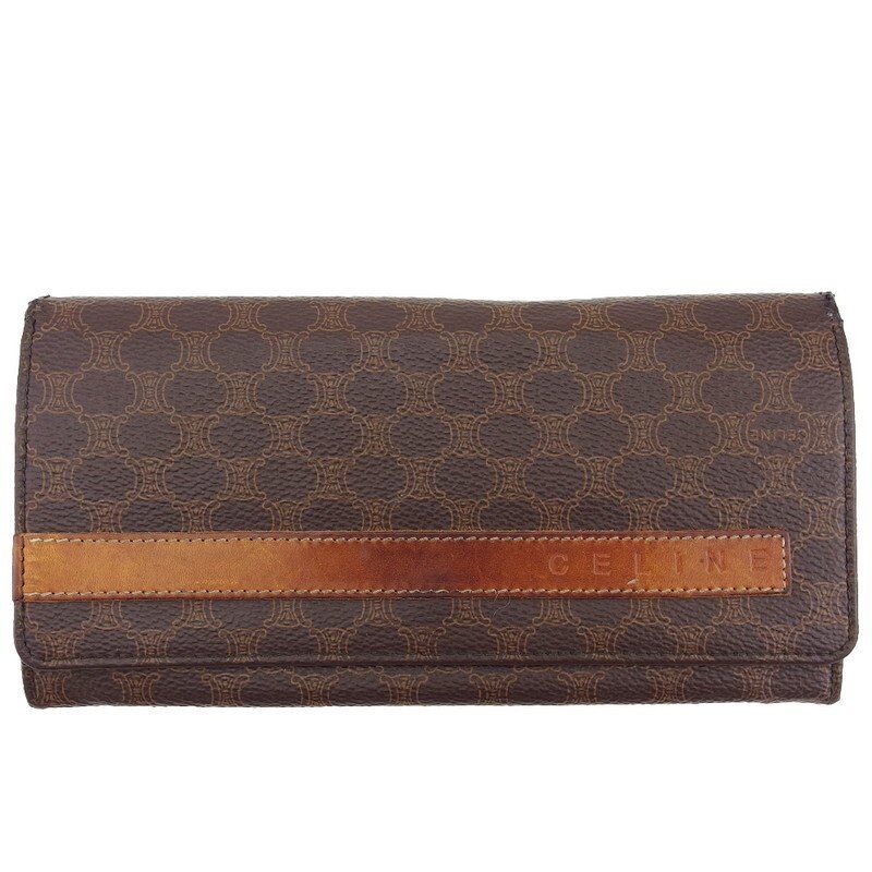 セリーヌ CELINE 二つ折り財布 マカダム ブラウン×ベージュ メンズ