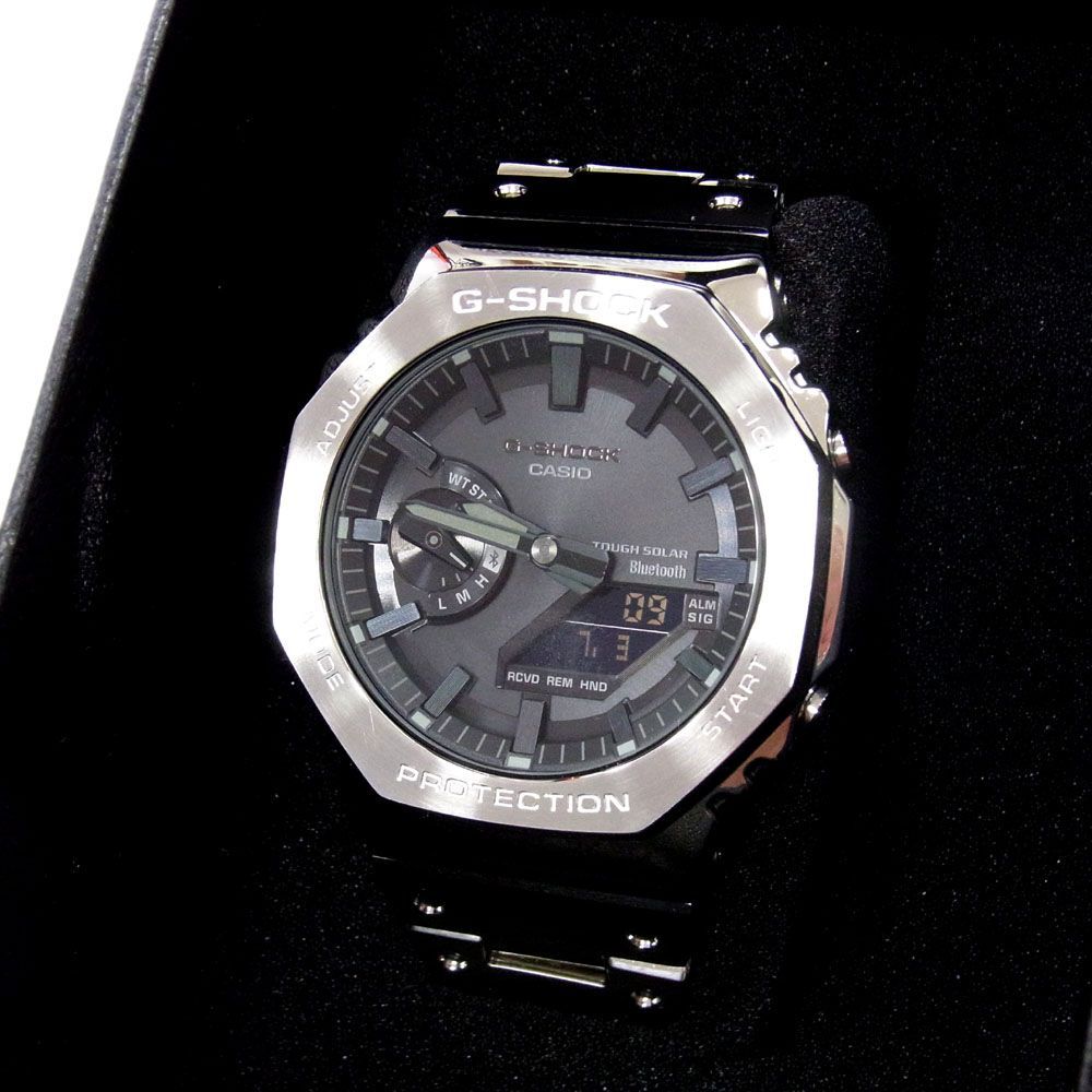 美品 定価7万7000円○CASIO Gショック フルメタル 腕時計 タフソーラー G-SHOCK GM-B2100D-1AJF ステンレス  Bluetooth 正規品 メンズ - メルカリ