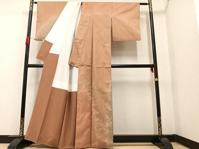 平和屋着物●本場染大島紬　訪問着　草花文　暈し染め　正絹　逸品　AAAW0025ph 平和屋着物○本場染大島紬 訪問着 草花文 暈し染め 正絹 逸品