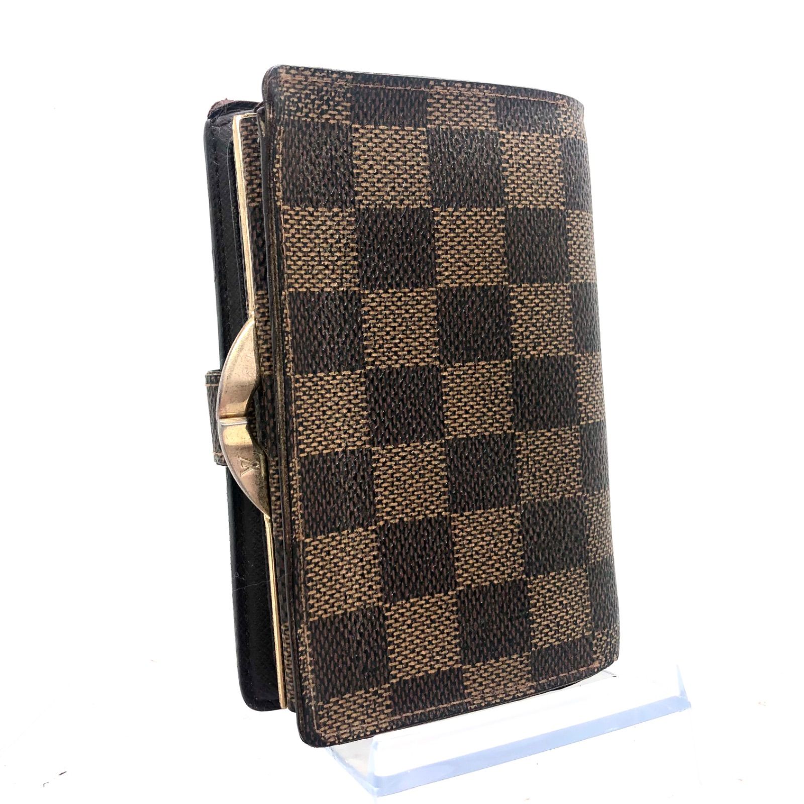 ルイ ヴィトン◎ヴィエノワ ダミエ エベヌ 二つ折り財布 がま口 ブラウン 茶色 ルイヴィトン ダミエエベヌ ヴィエノワ 二つ折り財布 がま口 ブラウン