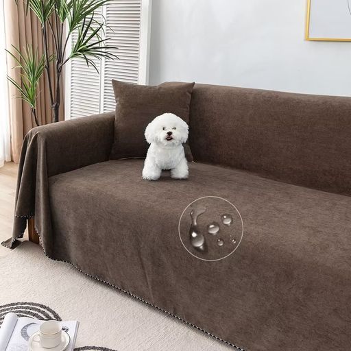 ANJYUUソファーシーツ防水1人~4人掛け肘付き/なしペット対応犬猫用多目的長方形大判180*260CMコーヒー色