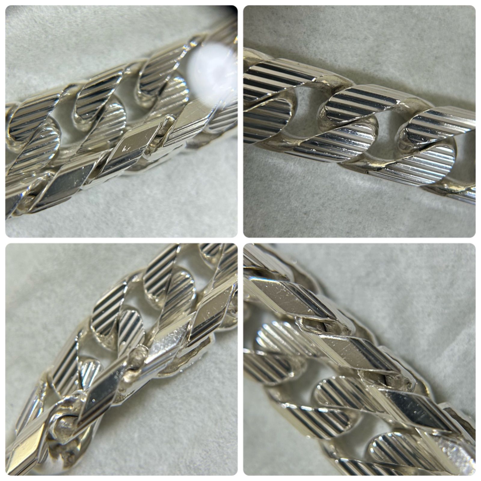 グッチ ブレスレット 喜平 ストライプ 重厚 シルバー925 GUCCI #20