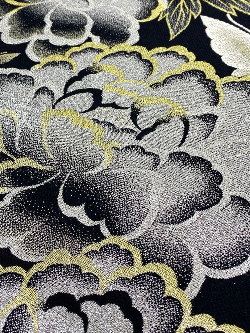 袋帯 正絹 振袖 豪華 牡丹 花尽くし キラキラ 新品未使用品 F1552