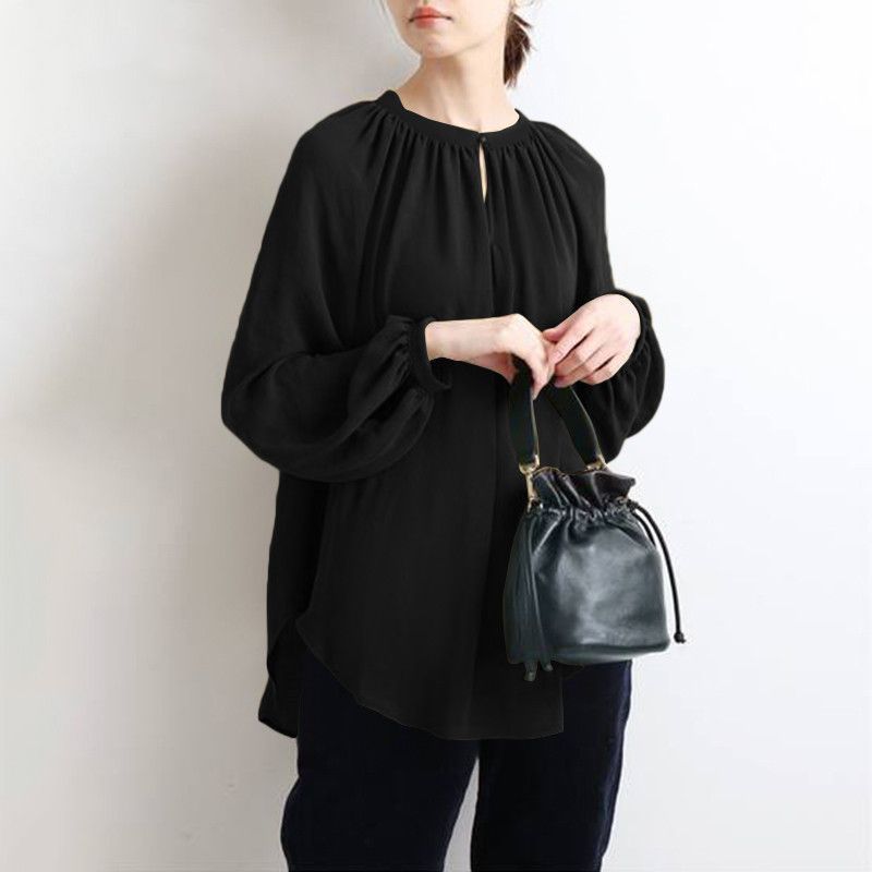 ブラウス トップス 秋新作 レディース シャツ プルオーバー ゆったり プリーツ リゾートTシャツ 春 オフィス ブラウス トップス 秋新作 レディース シャツ プルオーバー