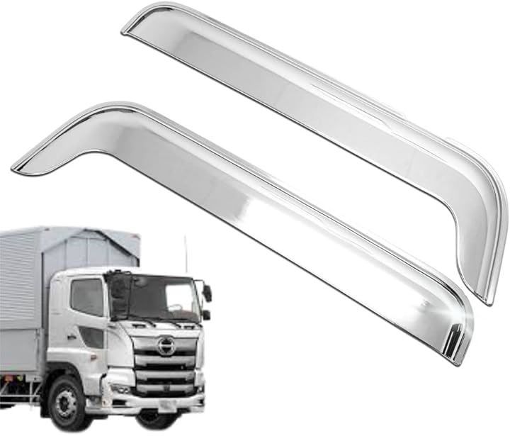 MORASTYLE 日野 17プロフィア エアループレンジャー 17レンジャー プロフィア対応 メッキ ドアバイザー 左右セット トラックパーツ 外装 カスタム ドレスアップ シルバー