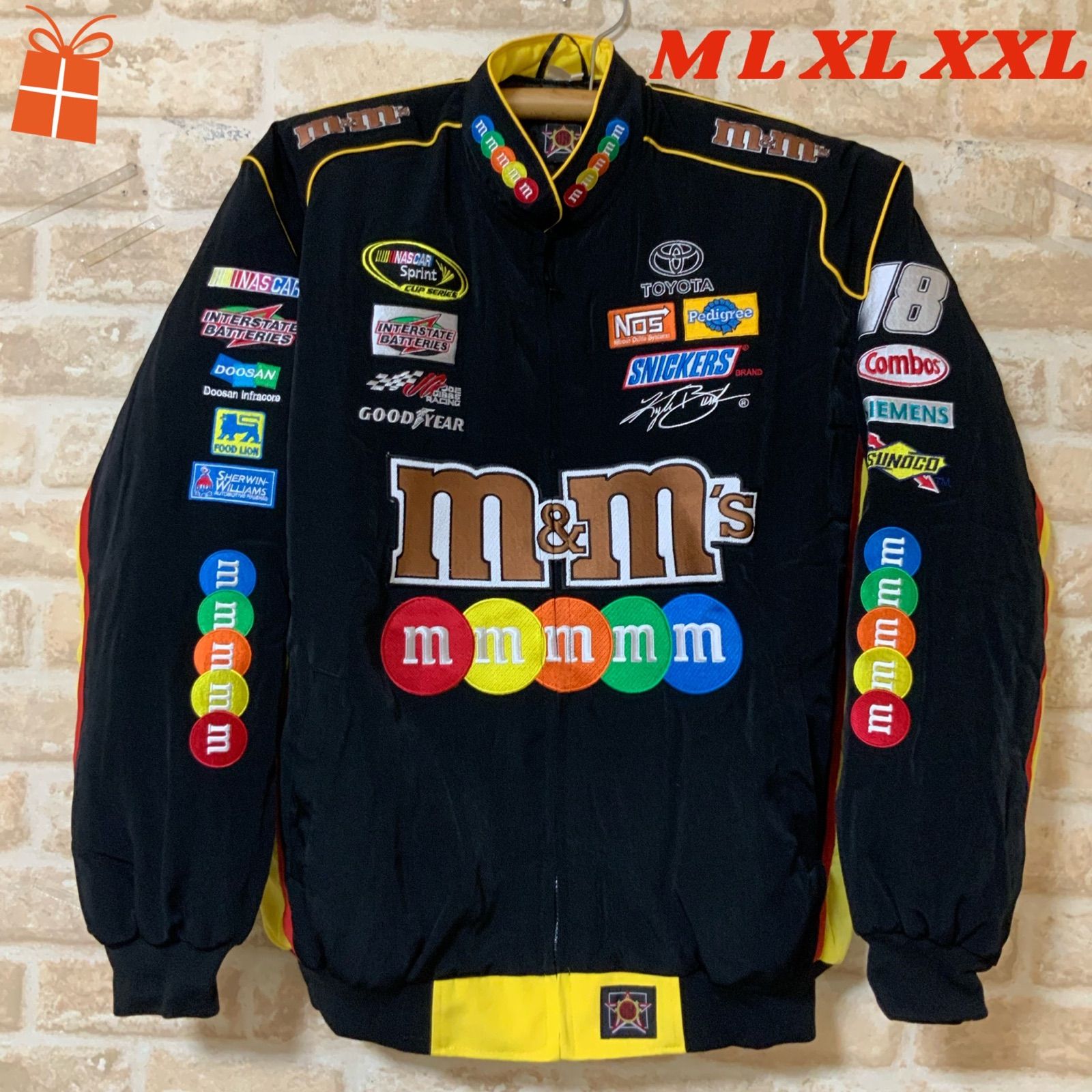 m&m's エムアンドエムズ レーシングジャケットブルゾン M L XL XXL