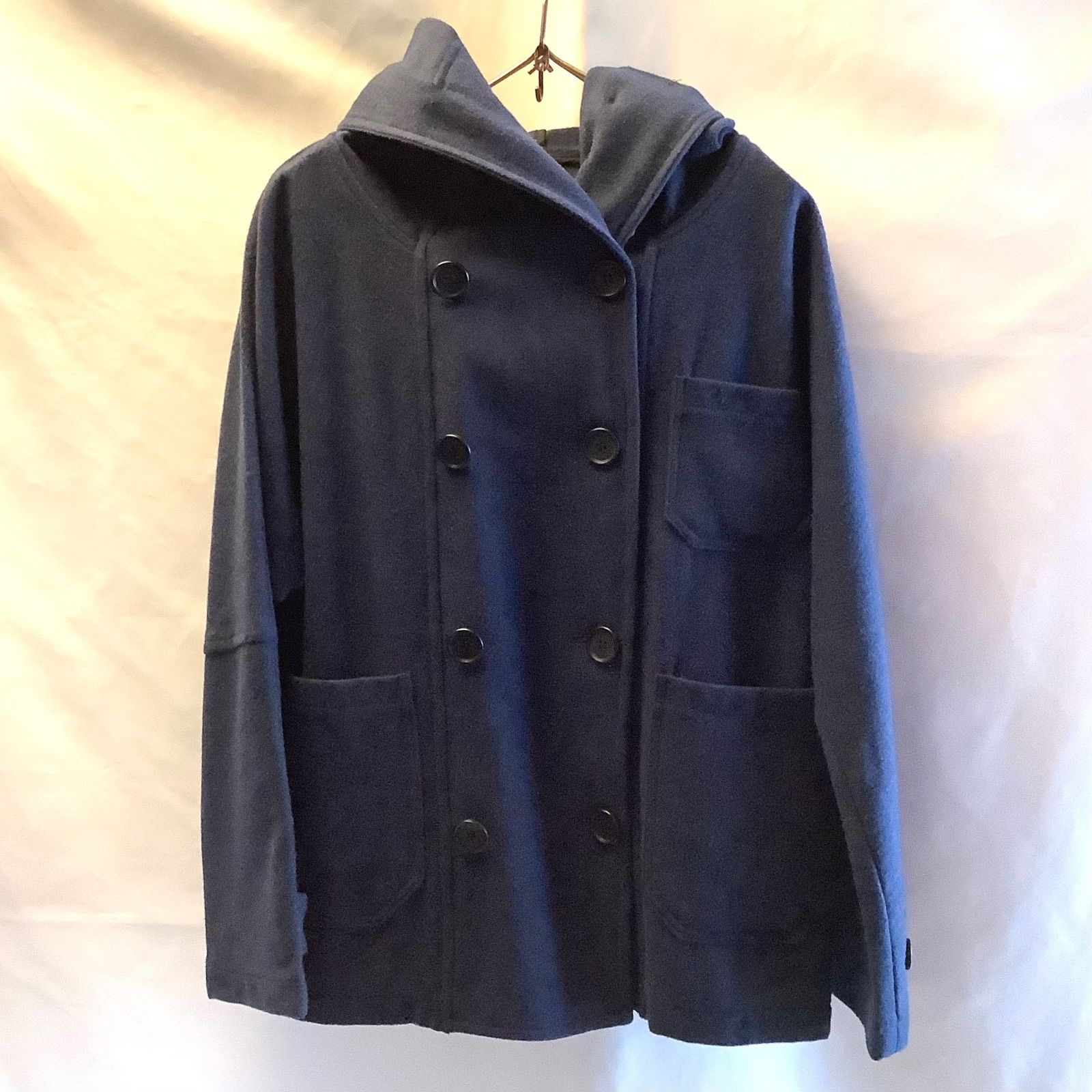 HACKNEY UNION WORKHOUSE Fisherman Wool Short Coat Blue 36 S