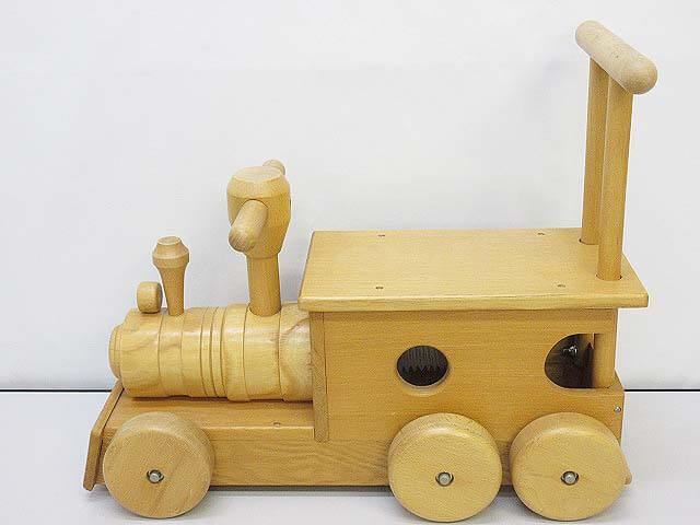 ss5131 【中古】コイデ 汽車ポッポ 木のおもちゃ 天然木 乗用玩具 音が