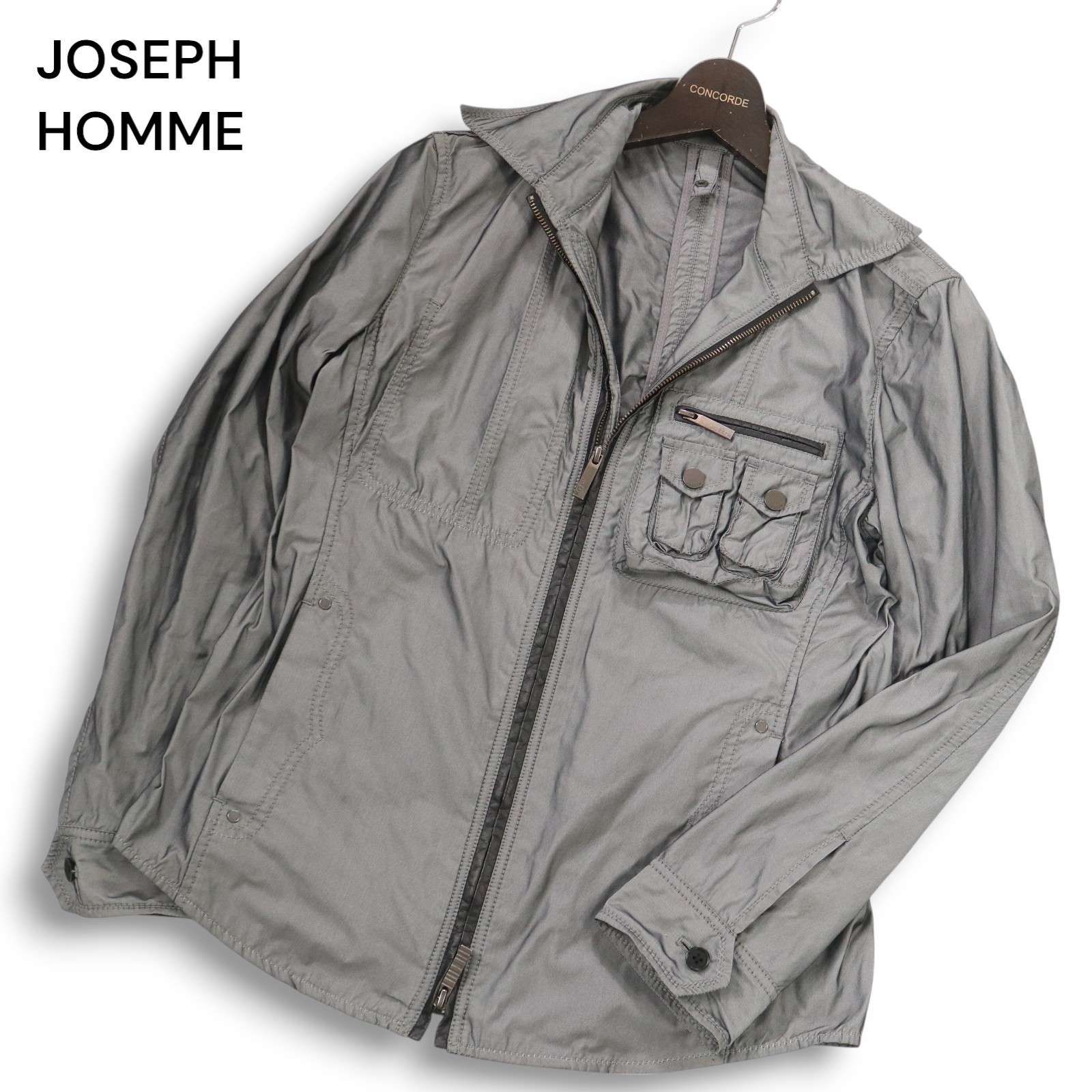 JOSEPH HOMME ジョセフ オム 通年 レザー パイピング☆ 長袖 ジップ 