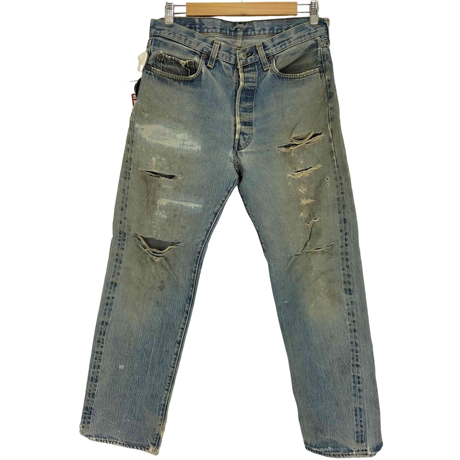 リーバイス Levis 80S 501 ボタン裏 524 刻印 エルパソ工場 黒カン 赤耳 ボタンフライ ダメージ デニム パンツ 1983年製 メンズ  W:34 L:33