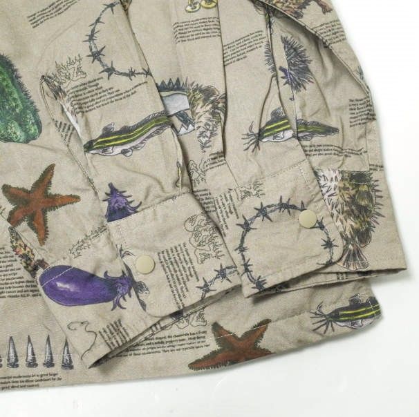 SSZ エスエスズィー 23AW 日本製 Toge Snap Button Shirt 棘プリント