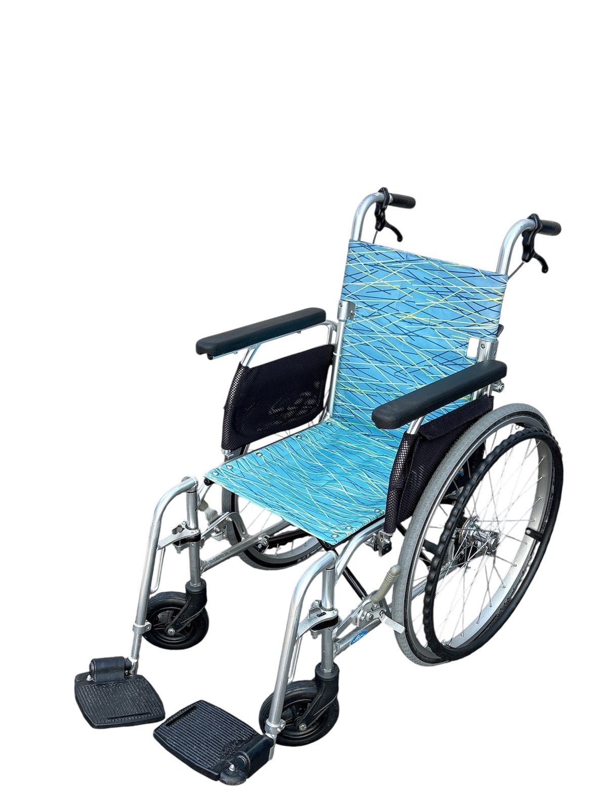 nissin 自走用車椅子 青 日進医療器 車いす NEO-1β 自走用車椅子 NEOシリーズ 自走式 ハイ