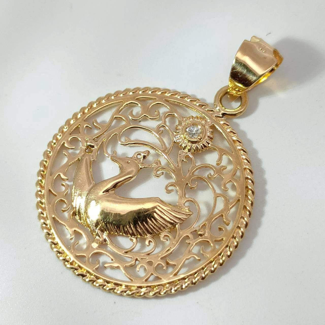 18金 K18 男女兼用 鳳凰 デザインネックレストップ 1.77ｇ C939