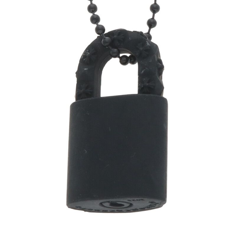 クロムハーツ PADLOCK FLERKNEE SLCN ラバーネックレス メンズ