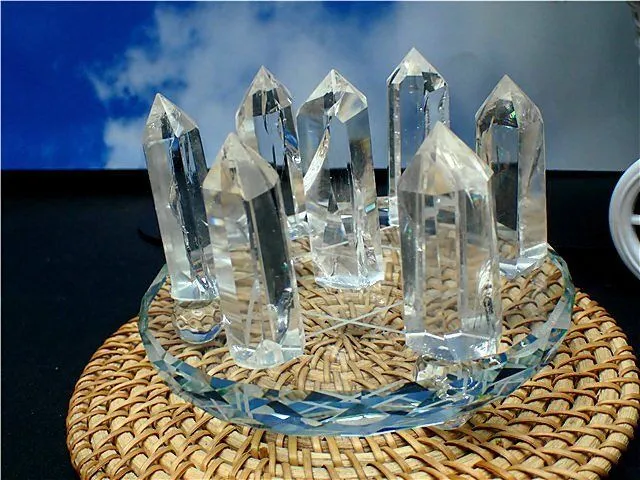 AAA級☆天然レインボー水晶六角柱七星陣B87B7/250B17D