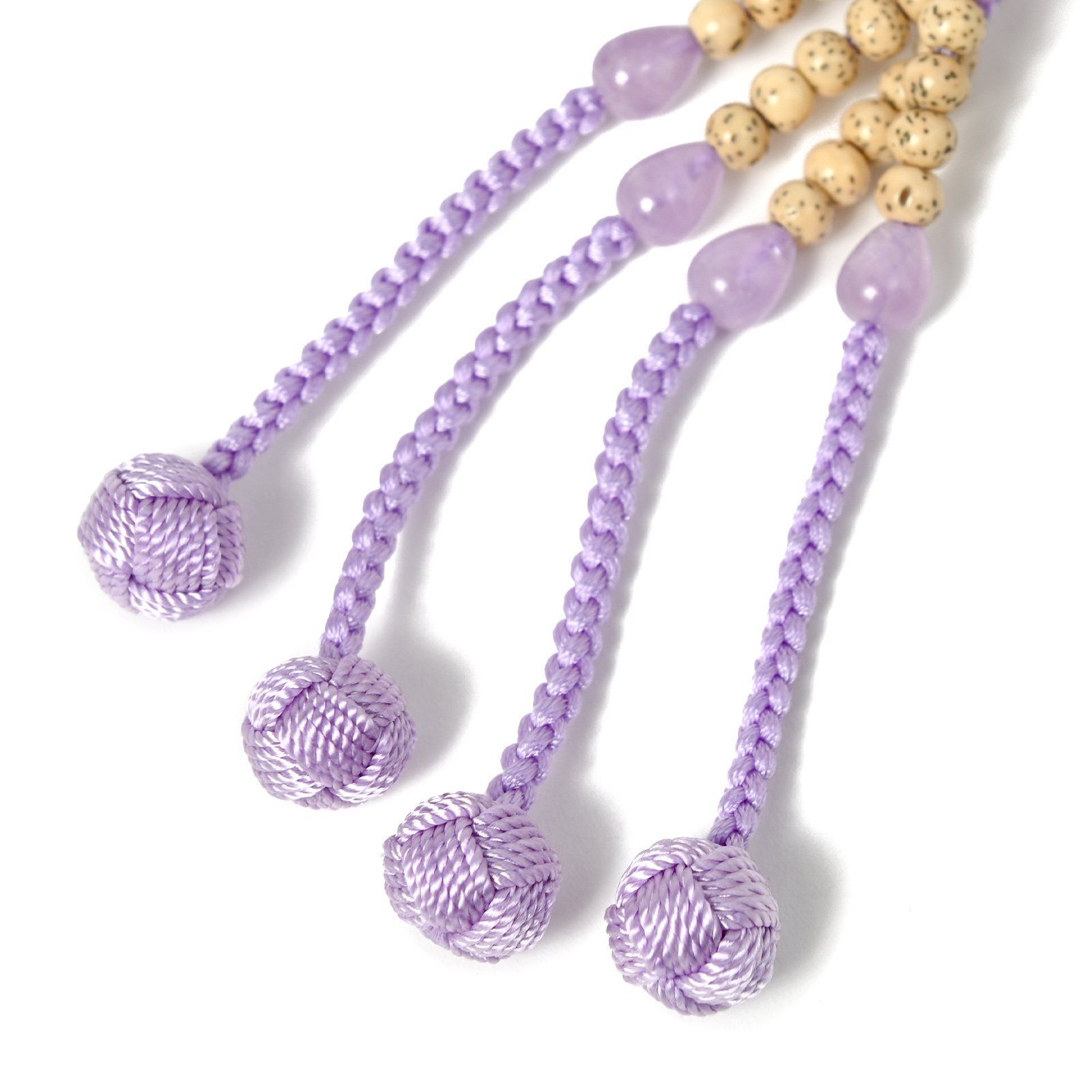 念珠 数珠 真言宗 女性用 本式念珠 八寸 桐箱入り 星月＋藤雲石＋紫色梵天 メルカリShops