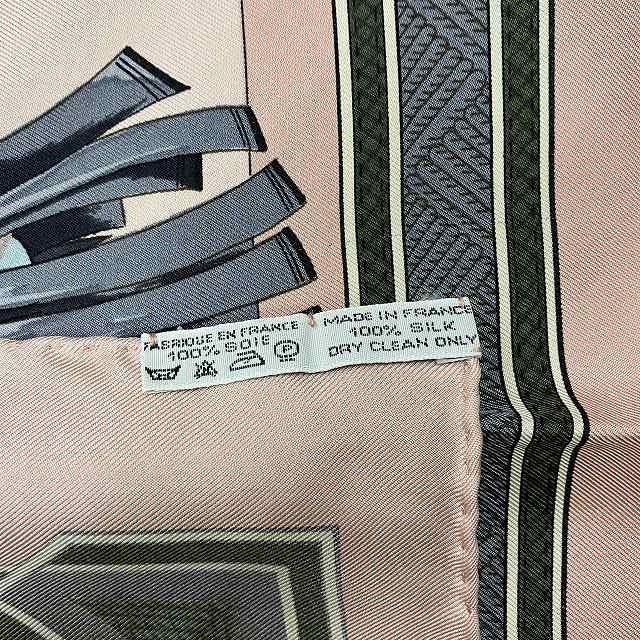 HERMES シルクスカーフ CUIRSDUDESERT 砂漠の首飾り ピンク エルメス カレ90 euirs Du DESERT 砂漠の首飾り スカーフ シルク