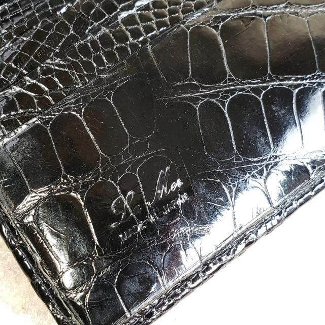 美品 LaＭer ☆ クロコダイルレザー 無双 長財布 長札入 日本製 黒 ワニ 美品 LaMer ☆ クロコダイルレザー 無双 長財布 長札入れ 日本製 黒