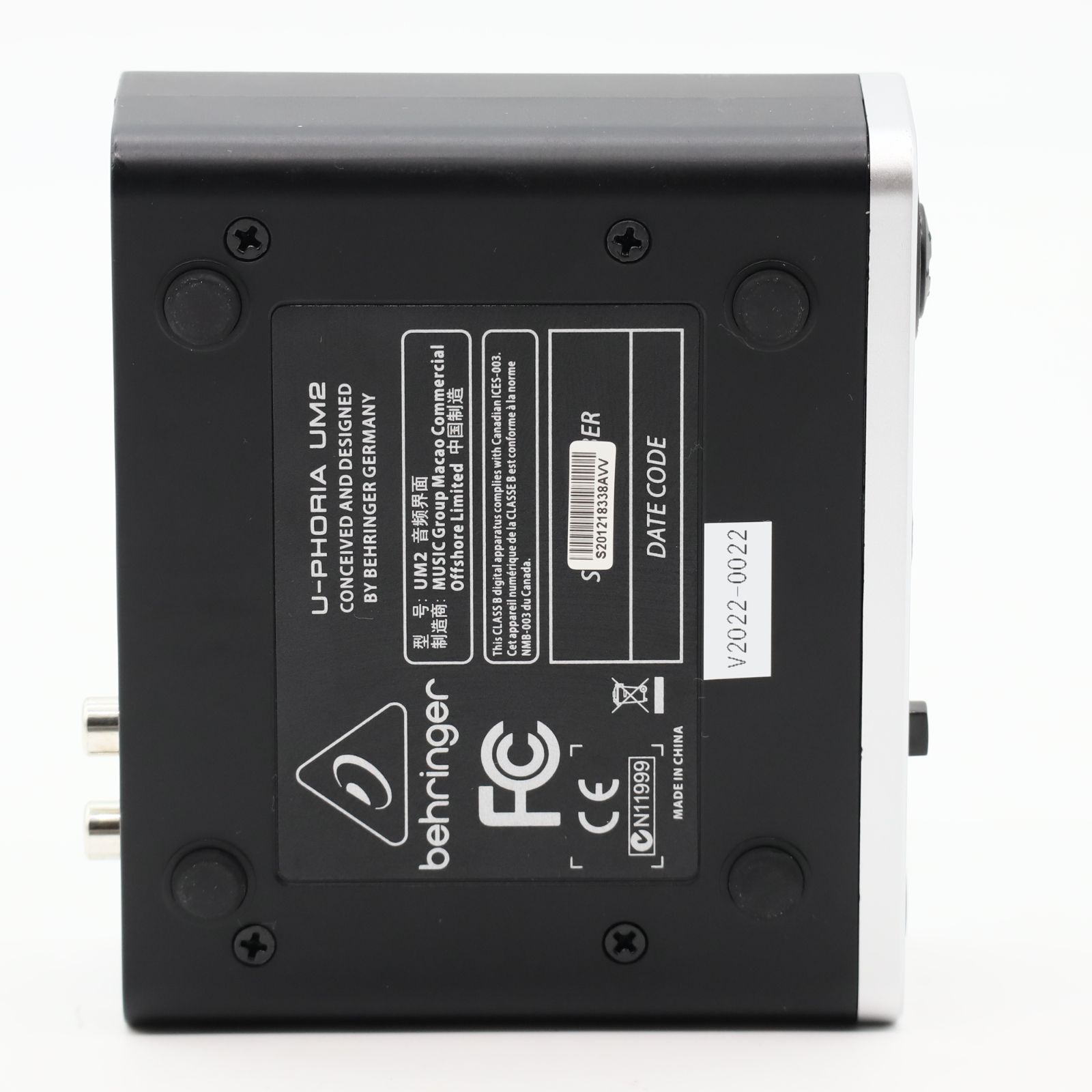 ベリンガー 2入力2出力 USBオーディオインターフェース ブラック 1