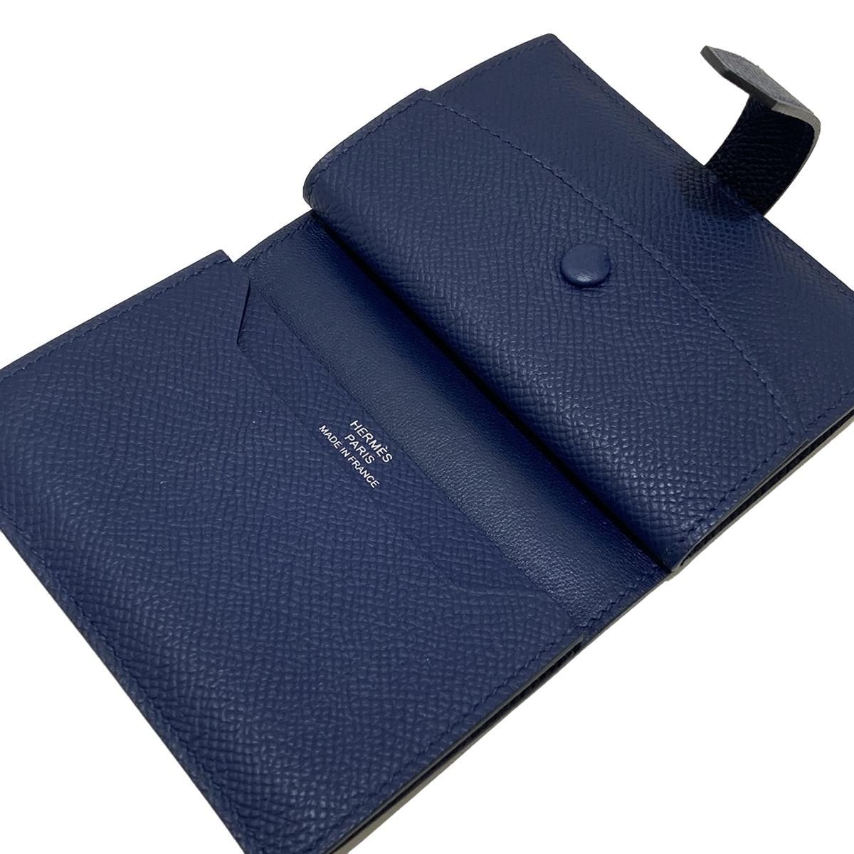 HERMES(エルメス) コインケース美品  ベアンミニ ブルーニュイ シルバー金具/新型