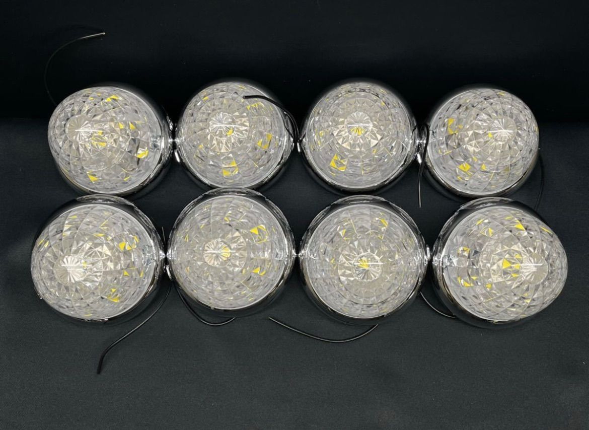 CE-162C　8個　クリアー／アンバー　ヤック　超流星マーカー　レトロ　デコトラ　アート　LEDマーカーランプ 樹脂レンズ 12V24V共用　トラックショップASC