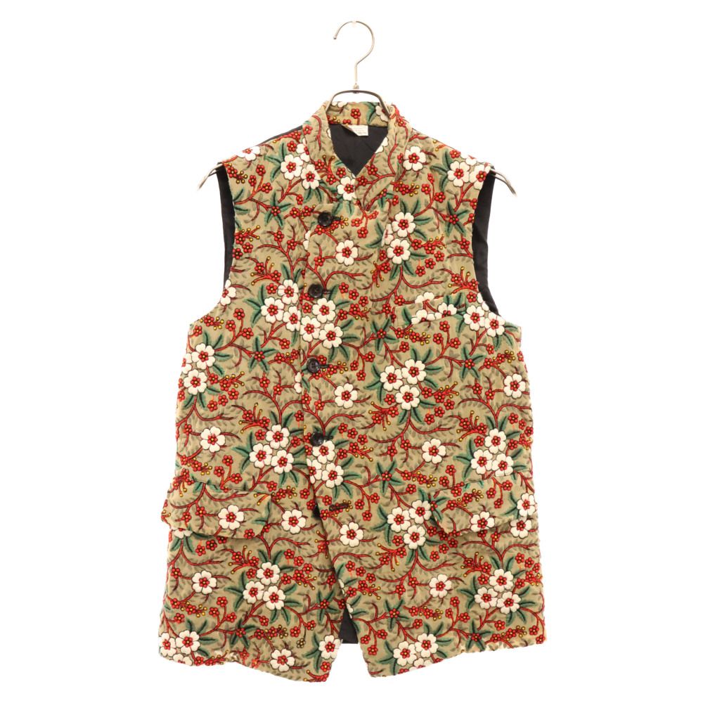 COMME des GARCONS HOMME PLUS (コムデギャルソンオムプリュス) 18SS DISCO期 花柄刺繍 スタンドカラー ベスト ジレ マルチカラー PA-V002
