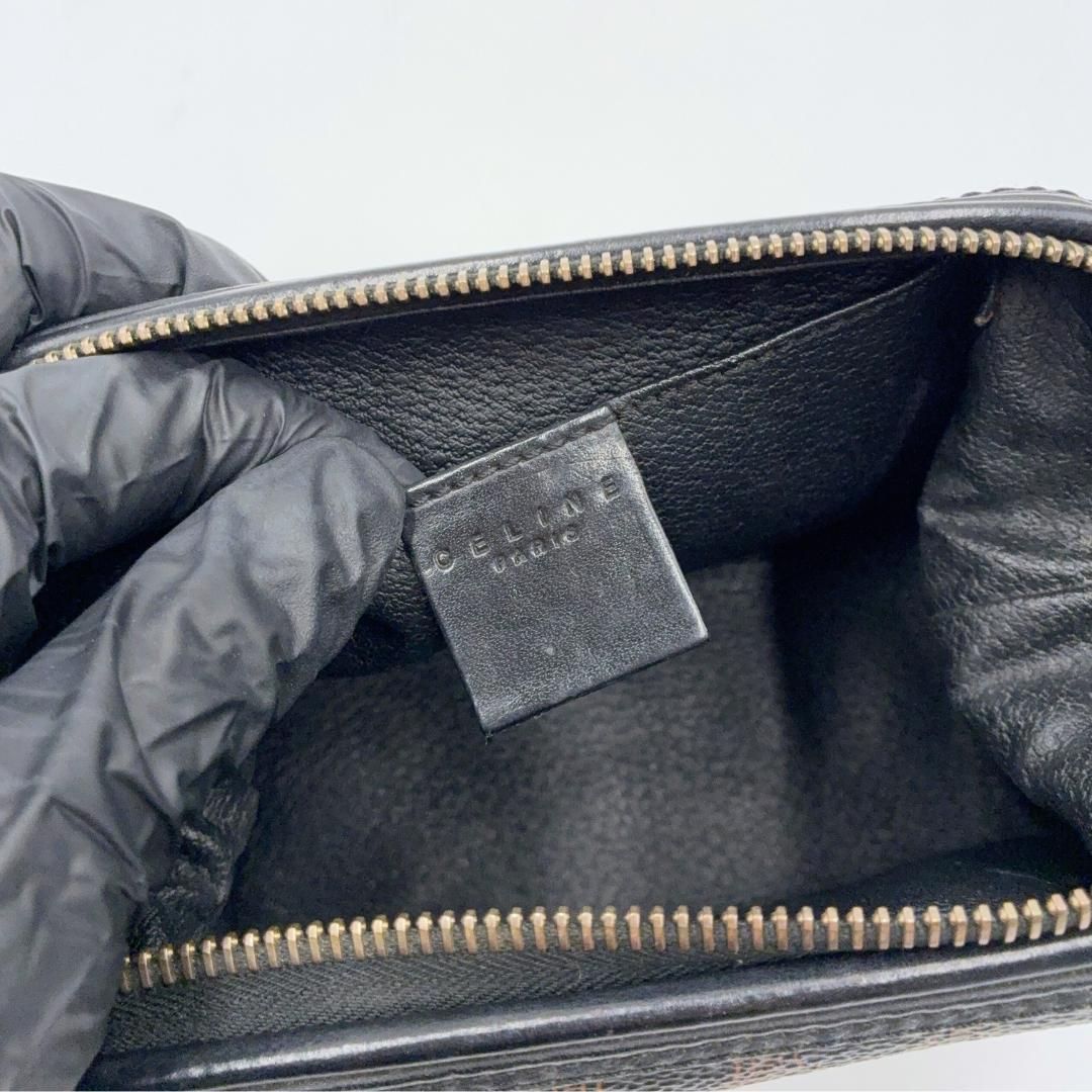 セリーヌ CELINE ポーチ 黒 マカダム トリオンフ PVC CELINE セリーヌ ポーチ 化粧ポーチ 小物入れ マルチケース