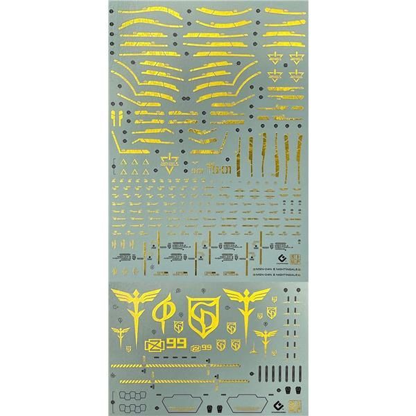 新品☆HGUC 1/144 ナイチンゲール用 金メッキ!! HG RG MG PG RE HiRM ロボット MS ディテールアップ用水転写式デカール (HGUC 1/144 ナイチンゲール用)