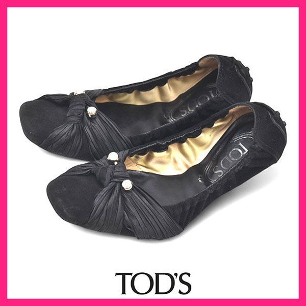 【美品】 TOD'S (トッズ) バレエシューズ フラットシューズ TOD'S - TOD'S トッズ バレエシューズ/オペラシューズ 21.5cm 白