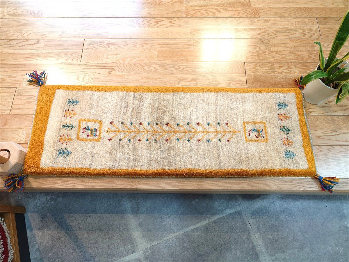 ペルシャ ギャッベ ミニランナー 細長いラグ 115x40㎝ 生命の木