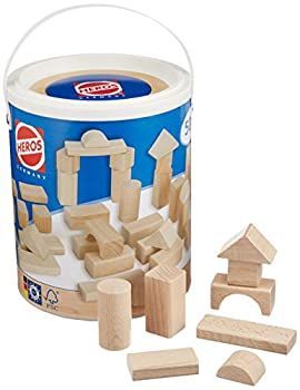 【中古】(未使用･未開封品)HEROS 筒入り積み木 白木 50P (2012年リニューアル) HR?5031