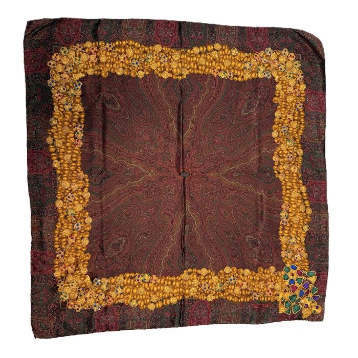 シャネル CHANEL 注文 スカーフ ペイズリー柄 おしゃれ シルク ダーク