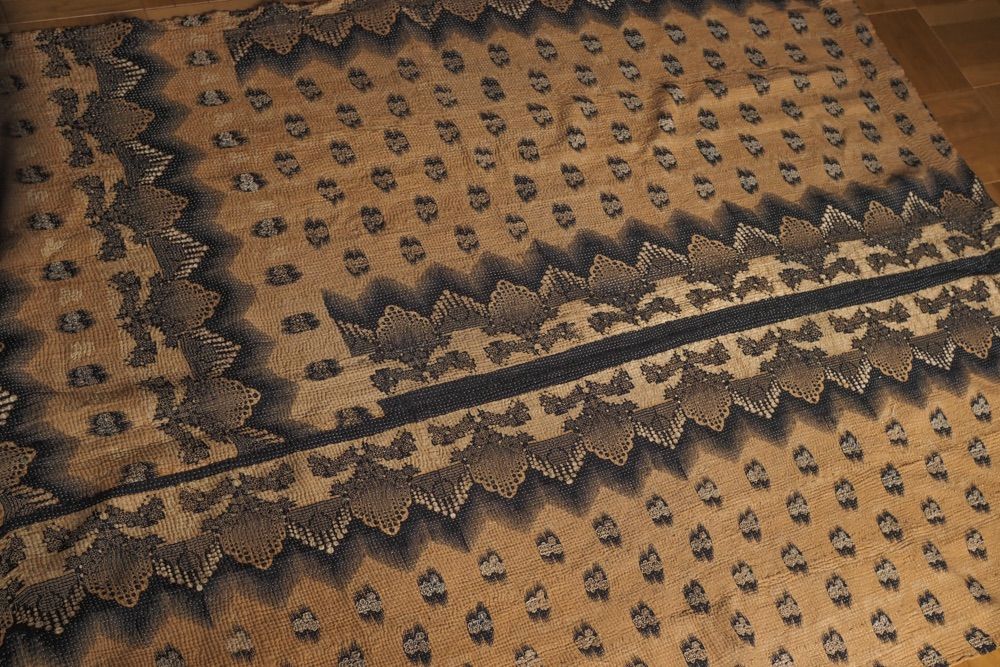 ヴィンテージ ラリーキルト インド IDEE ラグ マット 1点もの G087