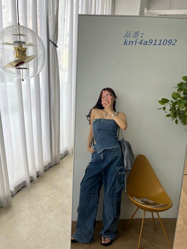 カーゴデニムパンツ韓国ファッ