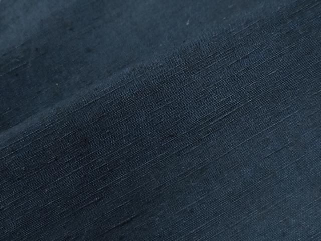 平和屋着物○男性 紬 アンサンブル 色無地 濃藍色 正絹 逸品 未使用