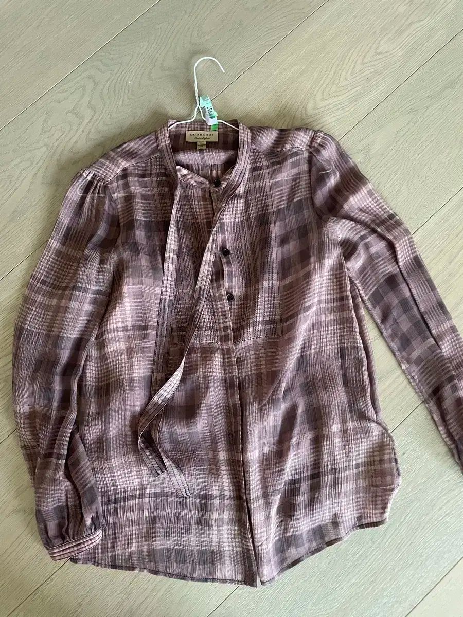 バーバリー チェック リボン ブラウス XS