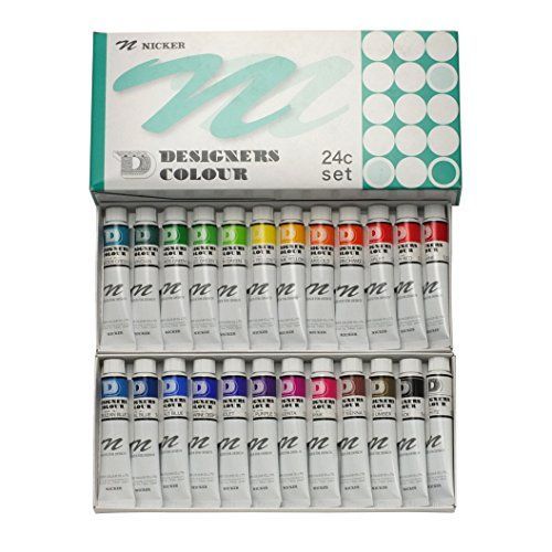 24 色 ニッカー絵具(Nicker colour) 水彩絵具 デザイナースカラー 24色セット 20ml(6号)