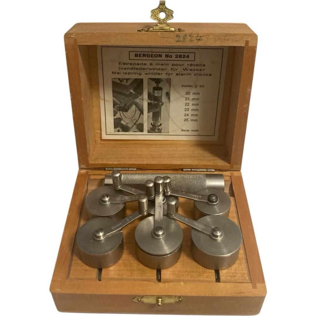 超 入荷 ベルジョン Bergeon 2824 ゼンマイ巻き器 メインスプリングワインダー 6種類のサイズ対応 スイス製 時計修理工具