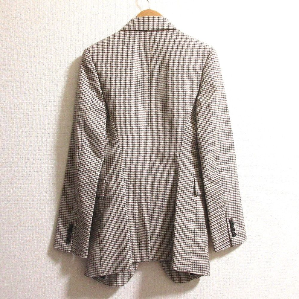 【大きいサイズ4】Theoryセオリー　刺繍　リアルムートンコート XL相当 美品 theory セオリー FREMONT PLAID SUPER CINCH BLAZER 千鳥格