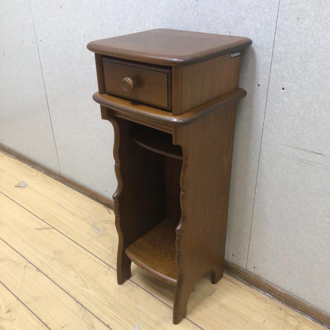 美品 カリモク家具 karimoku 電話台 飾り棚 オールドカリモク