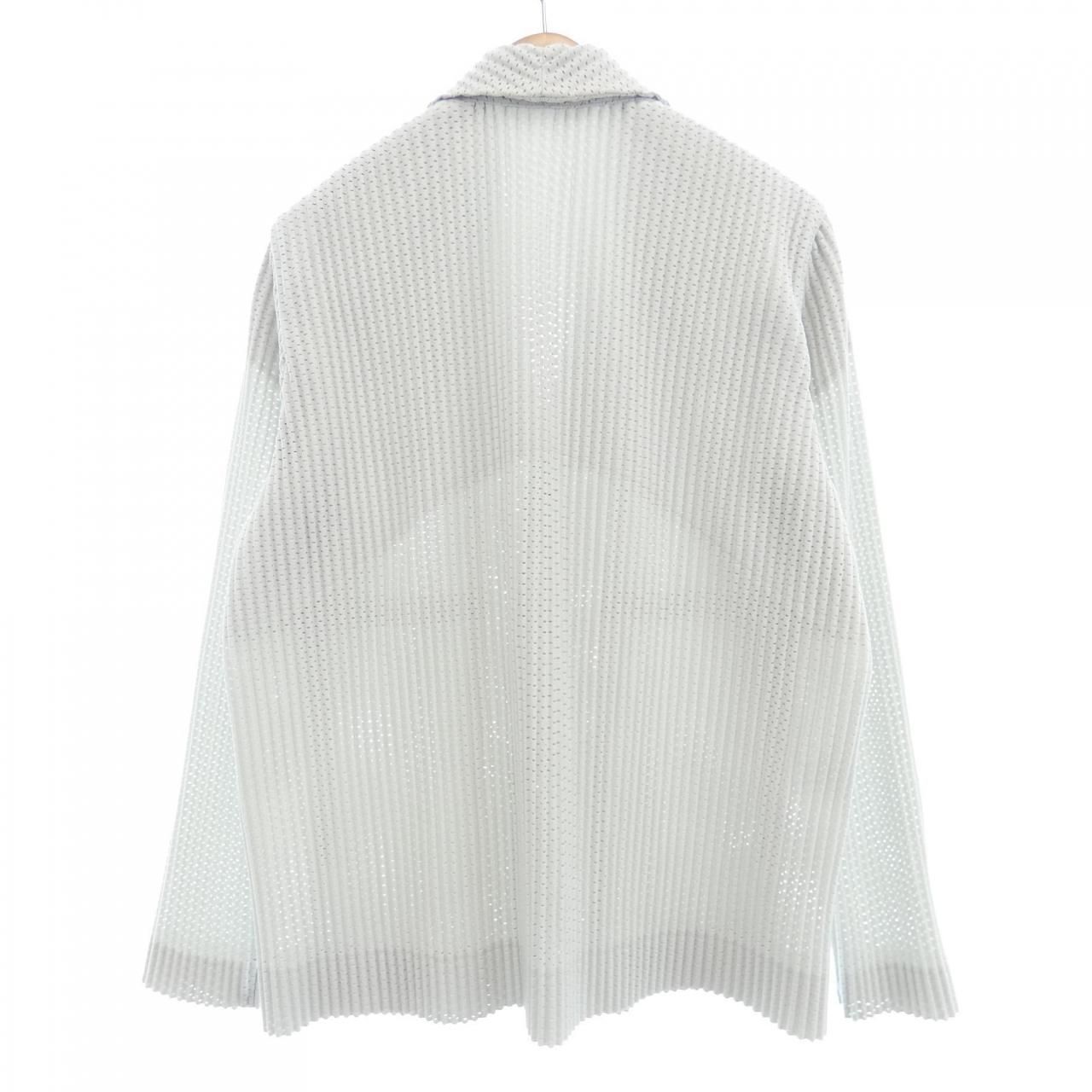 イッセイミヤケ　オムプリッセ　アイボリー　ジップジャケット イッセイミヤケ オムプリッセ アイボリー ジップジャケット HOMME