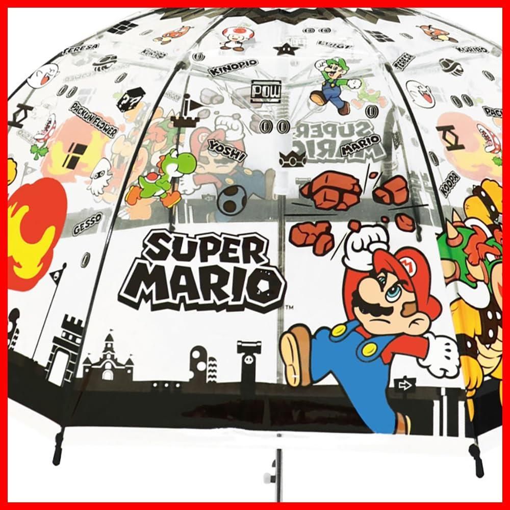 スーパーマリオ ブラック 任天堂 親骨55 cm ビニール傘 32483 ジェイズプランニング