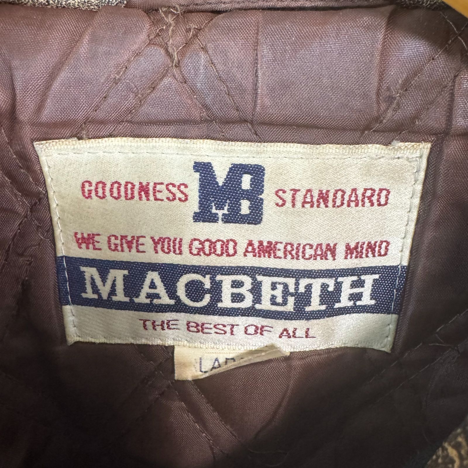 90s MACBETH マクベス スタジャン 袖レザー ブラック ブラウン