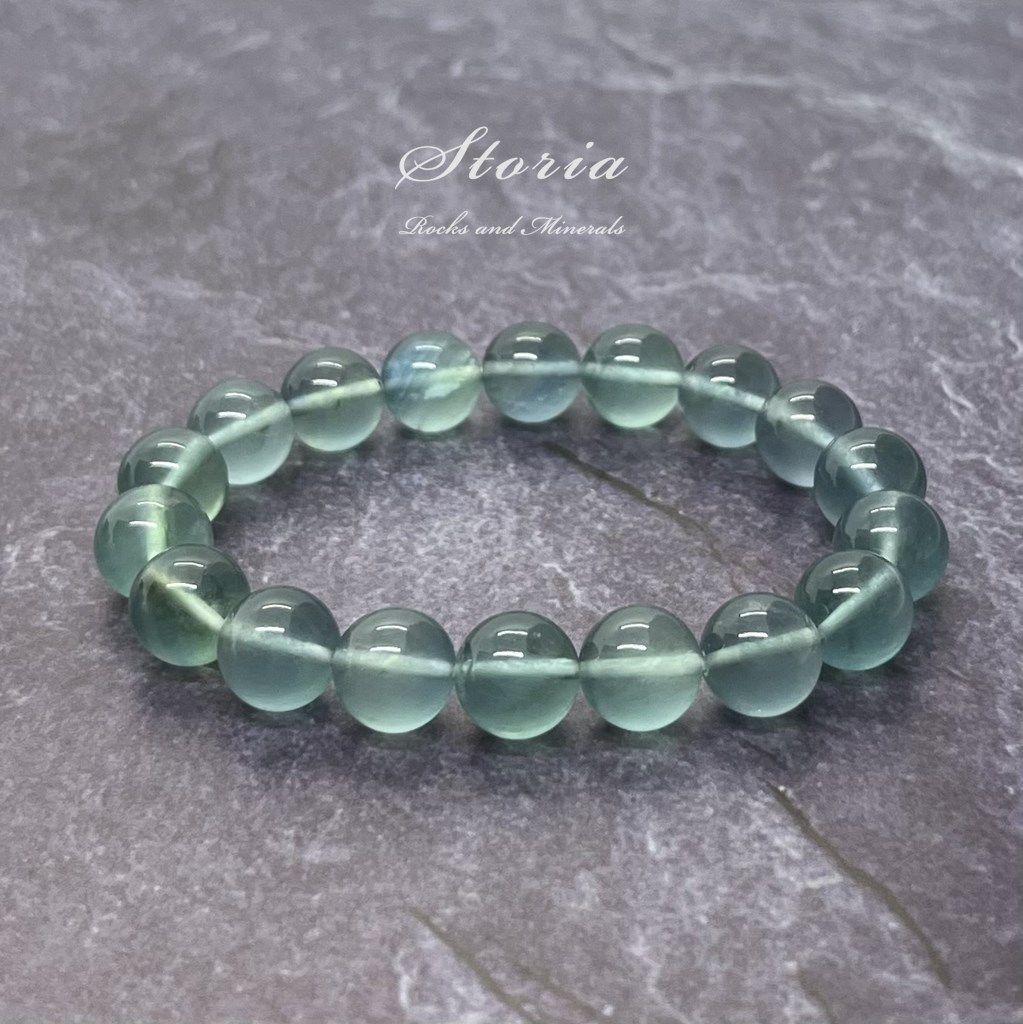 アウトレット ブルーグリーン フローライト（蛍石）10mm珠 ブレスレット