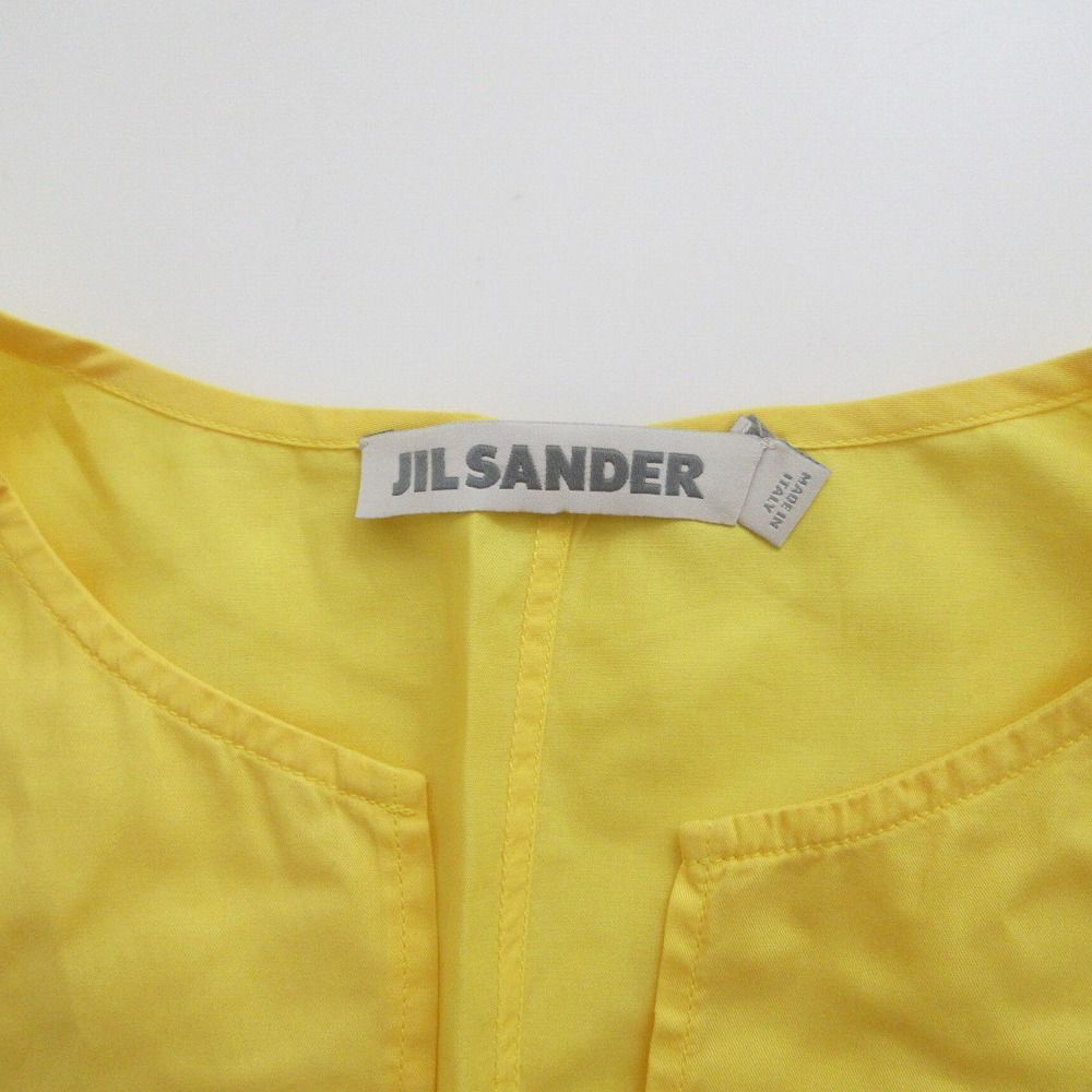 JIL SANDER イエローベージュノースリーブ トップス JILSANDER ジルサンダー フロントスリット ノースリーブ