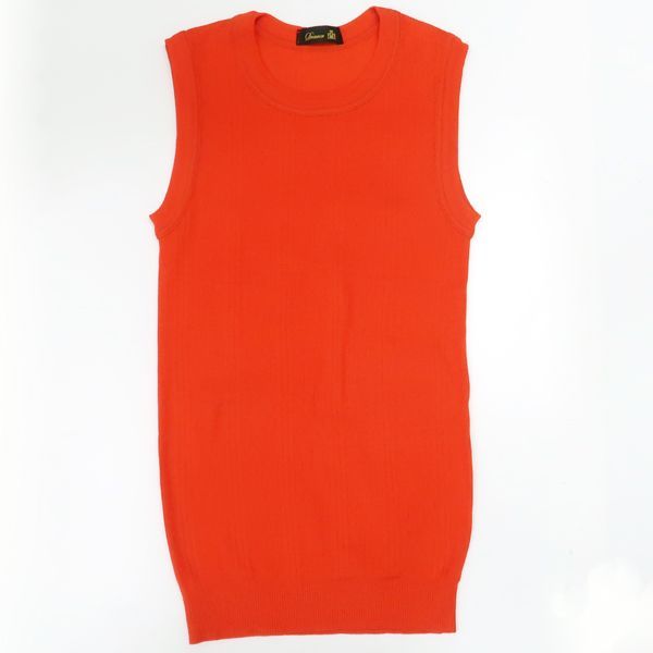 Drawer ノースリーブ リブニット 6517-299-0644 タイト 赤系 美