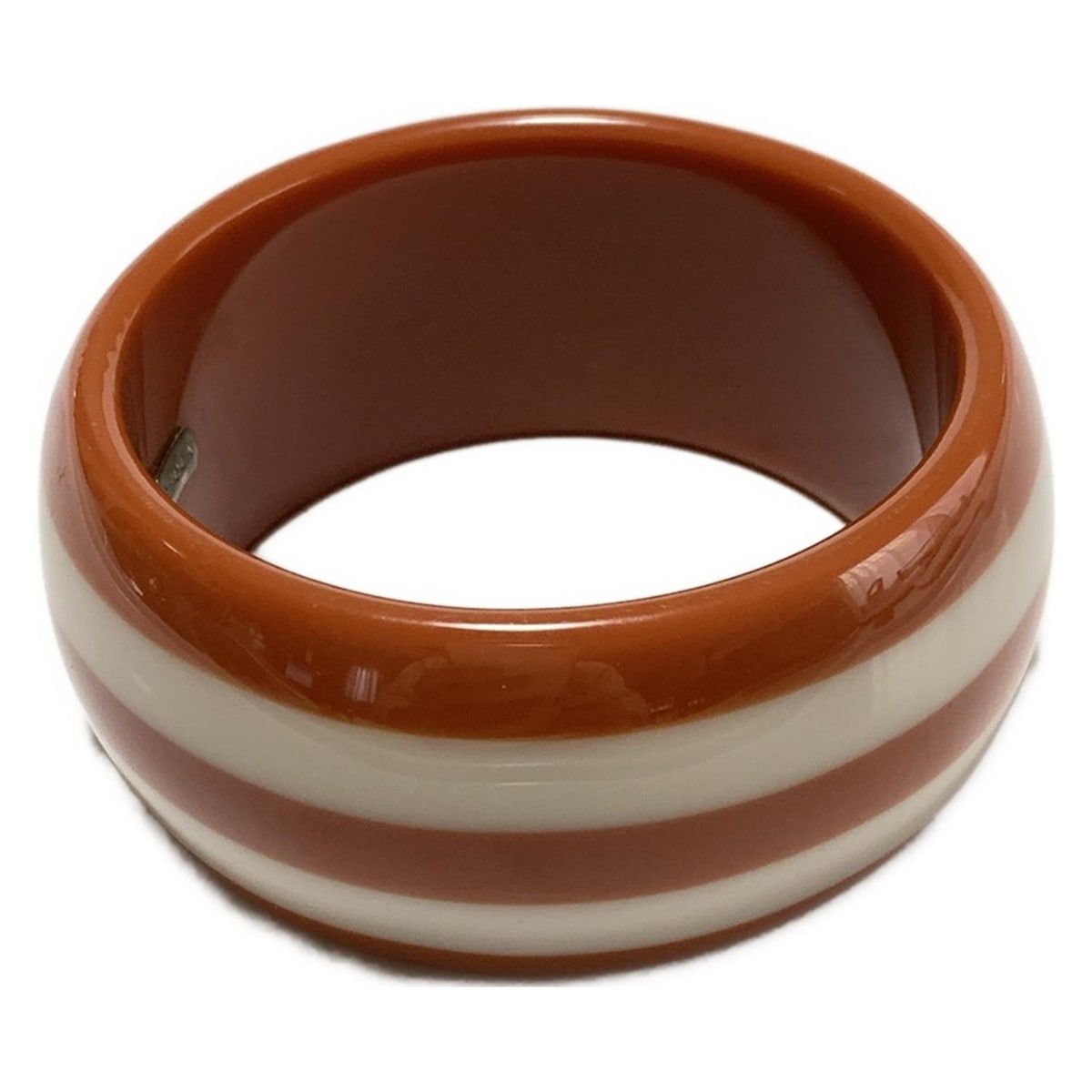 EPOCA エポカ バングル - ブラウン×白 ボーダー